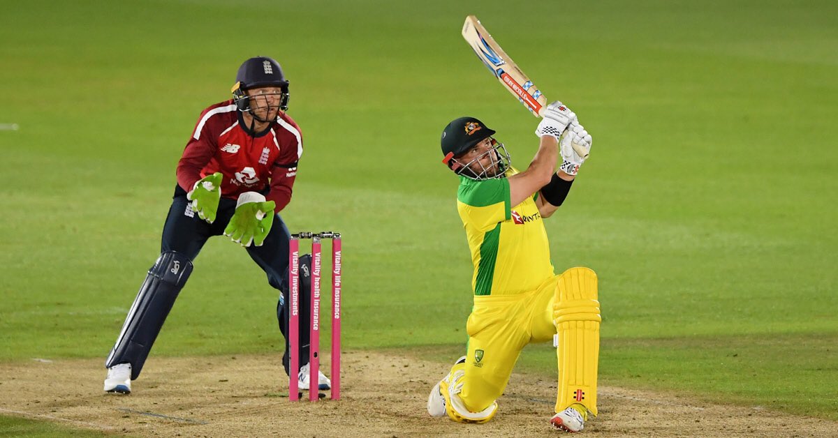 WATCH: Aaron Finch slams a MASSIVE 104-meter SIX off Adil Rashid